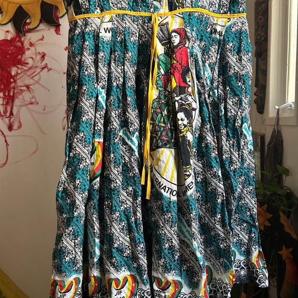 Ankara Dress Handmade Colorful Graphic Print Mini Dress Free Size - Picture 6 of 16